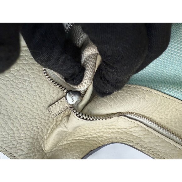 Gucci Medium Calfskin Bamboo Daily Shopper Toe Bag Light Beige - Picture 6 of 9